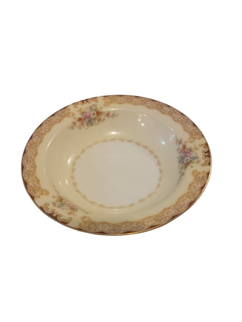 Noritake N30 Fruit Bowl Occupied Japan 1947 Vtg Rare Ivory White Floral 5.5" - Picture 2 of 12